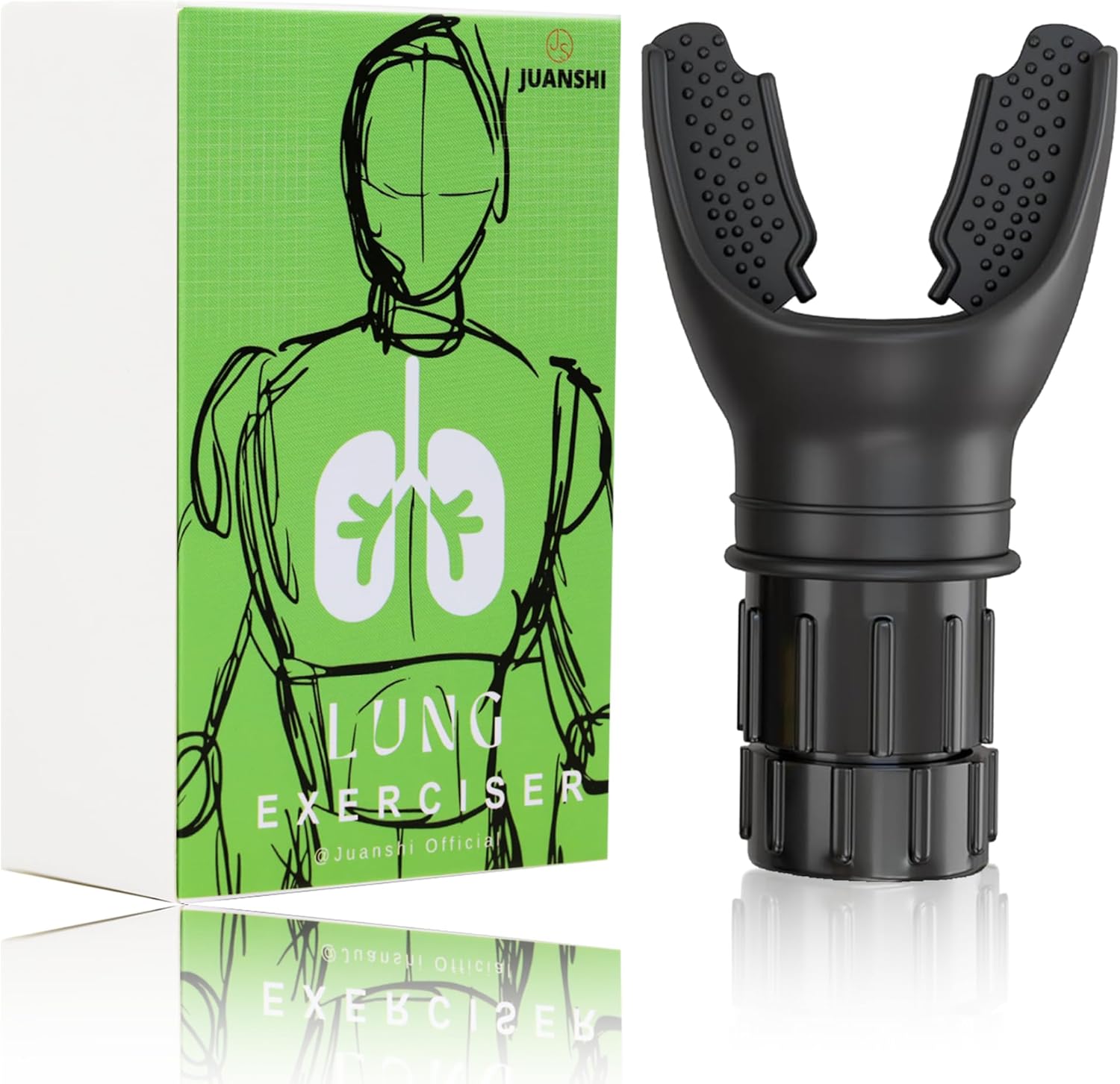 ® Oxyfit Breathing Resistance Trainer, Allenatore Polmonare Portatile per Esercizi Orali E Muscolari per Diverse Esigenze Di Fitness E Facile Da Pulire (Nero)
