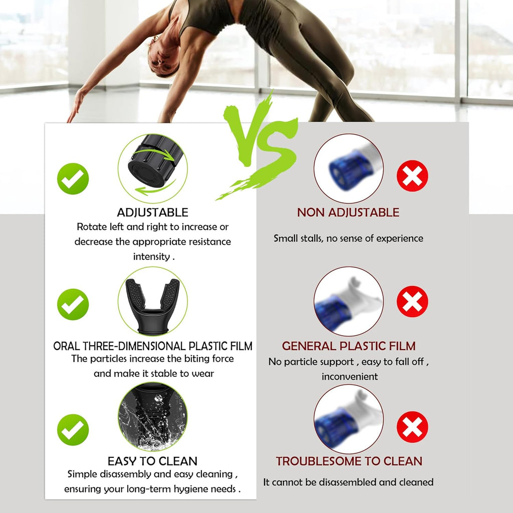 ® Oxyfit Breathing Resistance Trainer, Allenatore Polmonare Portatile per Esercizi Orali E Muscolari per Diverse Esigenze Di Fitness E Facile Da Pulire (Nero)