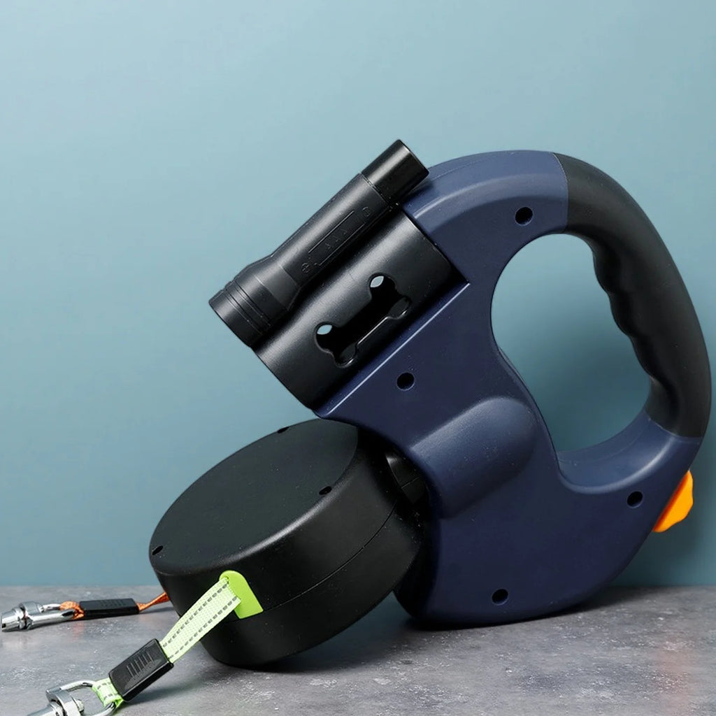 Experience Hassle-Free Walks with Our Ultimate Retractable Dual Dog Leash Featuring LED Light and Tangle-Free Design!
