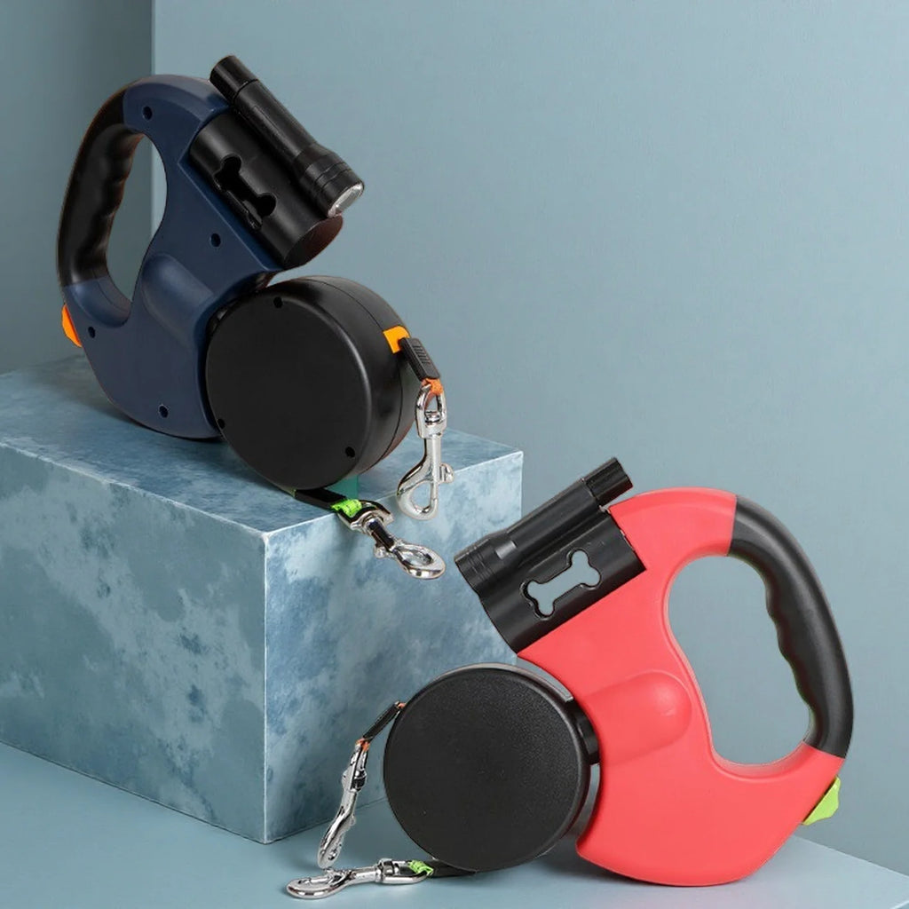 Experience Hassle-Free Walks with Our Ultimate Retractable Dual Dog Leash Featuring LED Light and Tangle-Free Design!